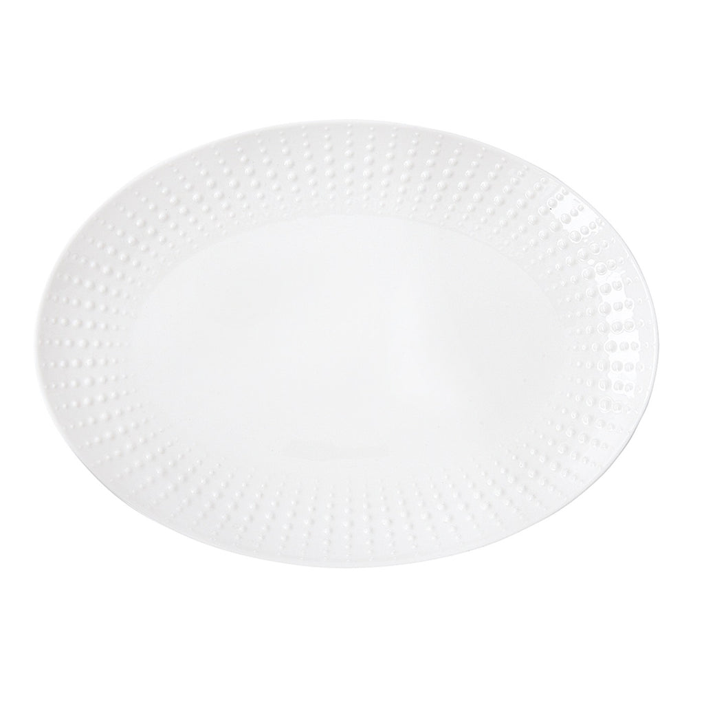 Drops - Plat De Service Ovale - Porcelaine - Blanc