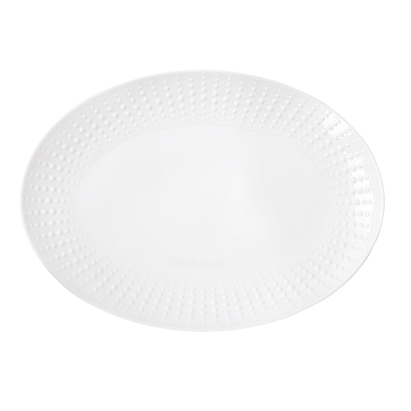 Drops - Plat De Service Ovale - Porcelaine - Blanc