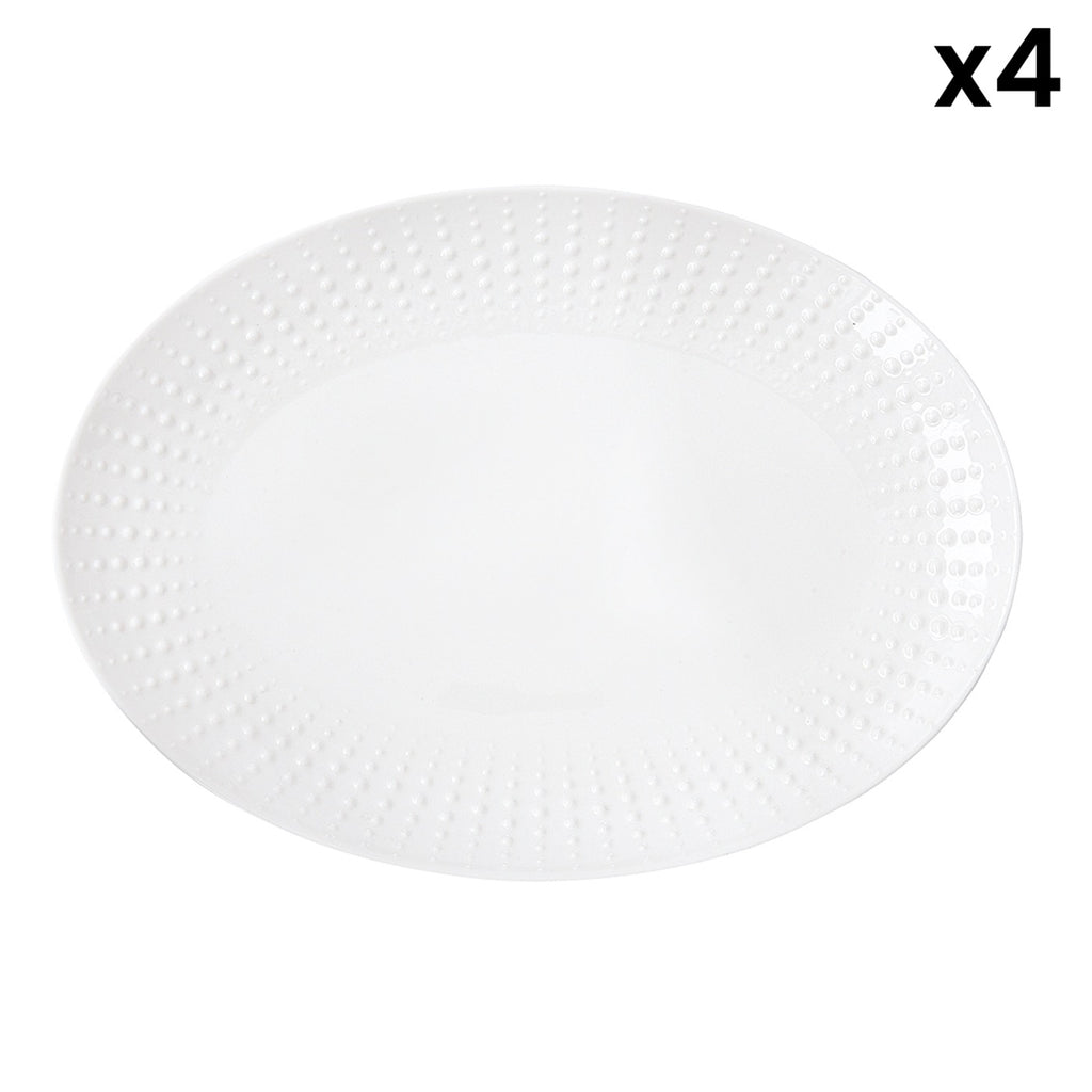 Drops - Plat De Service Ovale - Porcelaine - Blanc