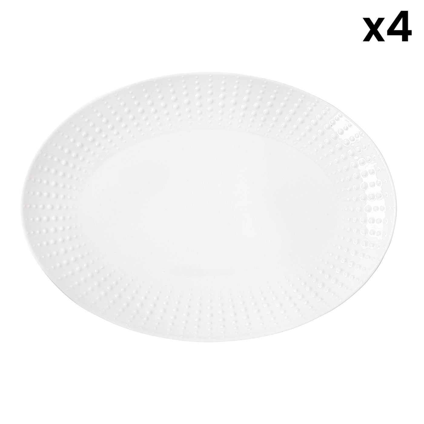 Drops - Plat De Service Ovale - Porcelaine - Blanc