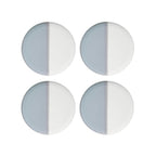 Double - Set De 4 Assiettes Plates - Porcelaine - Gris