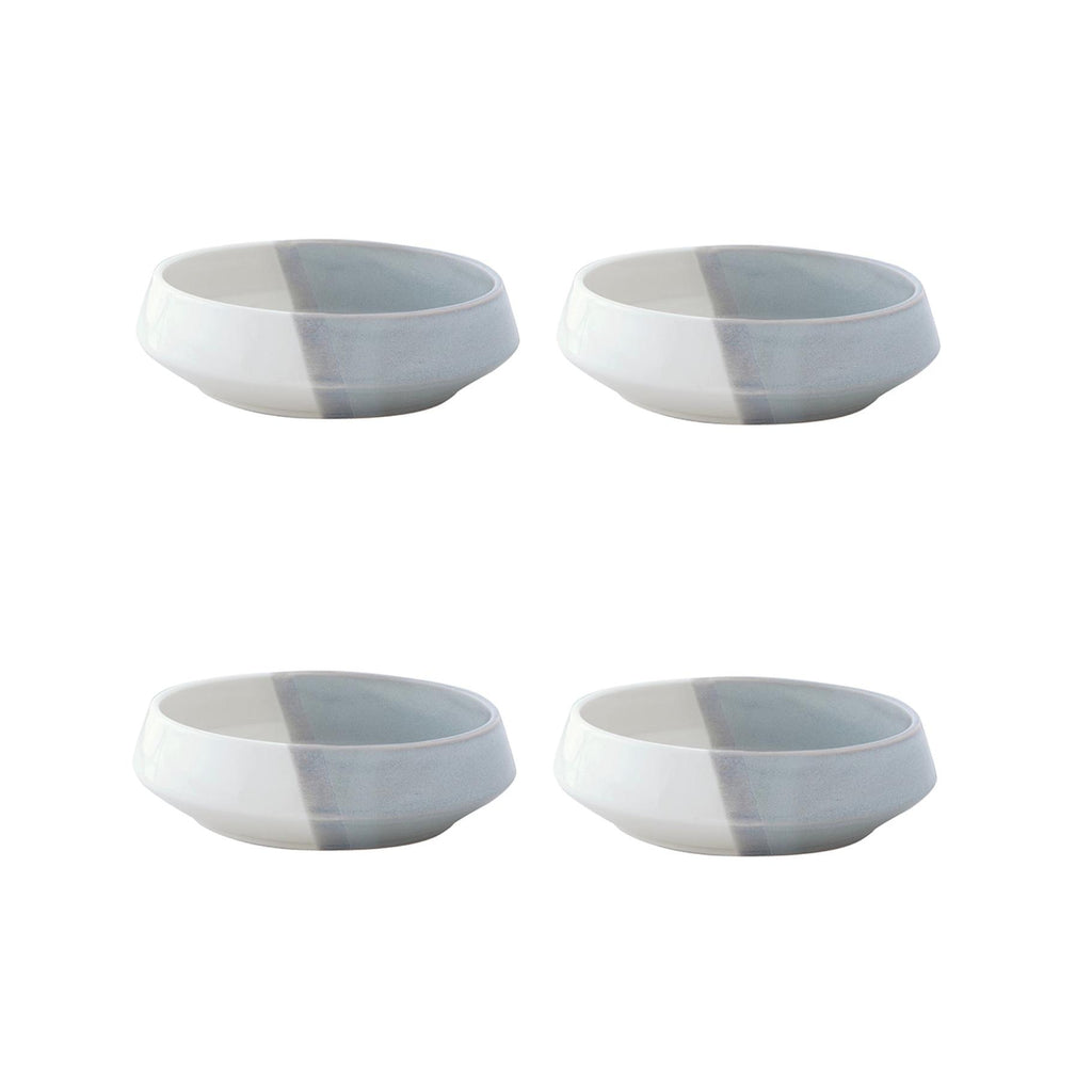 Double - Set De 4 Assiettes Creuses - Porcelaine - Gris
