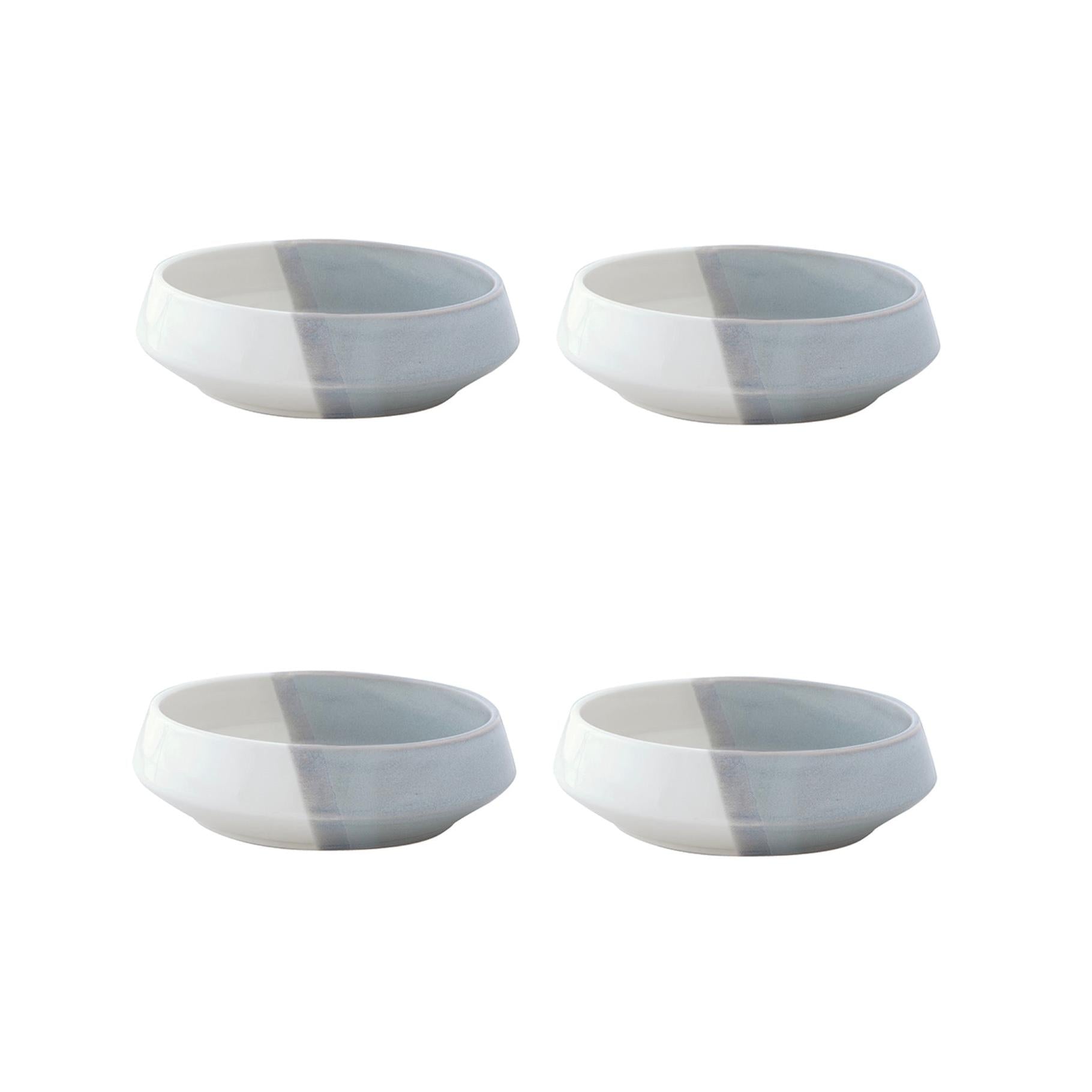 Double - Set De 4 Assiettes Creuses - Porcelaine - Gris