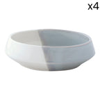 Double - Set De 4 Assiettes Creuses - Porcelaine - Gris