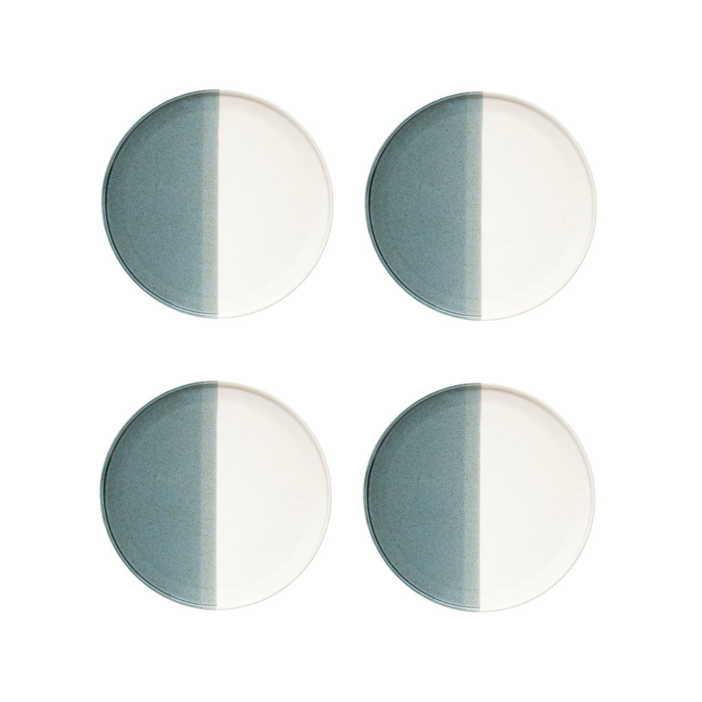 Double - Set De 4 Assiettes À Dessert - Porcelaine - Vert