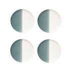 Double - Set De 4 Assiettes À Dessert - Porcelaine - Vert