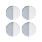 Double - Set De 4 Assiettes À Dessert - Porcelaine - Gris