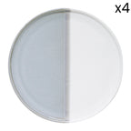 Double - Set De 4 Assiettes À Dessert - Porcelaine - Gris