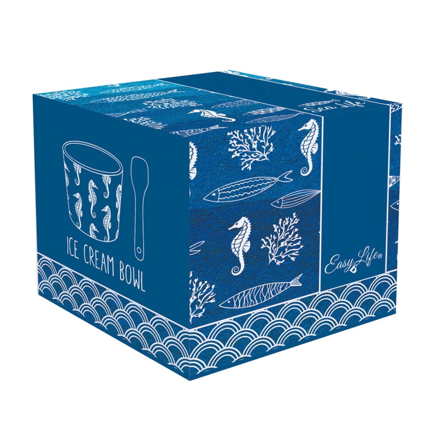 Sea Life - Coupe À Glace Avec Cuillère - Porcelaine - Multicolore