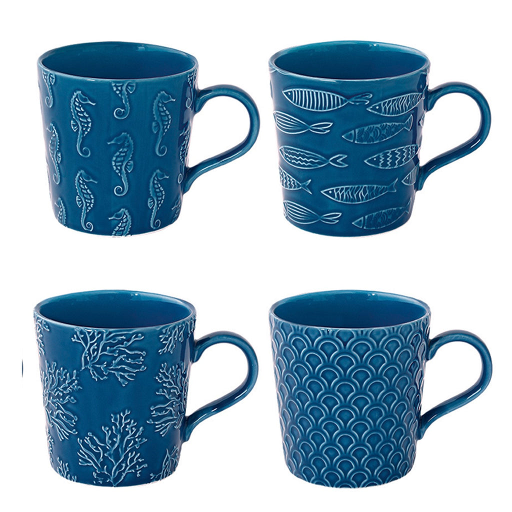 Sea Life - Set De 4 Mugs - Porcelaine - Multicolore