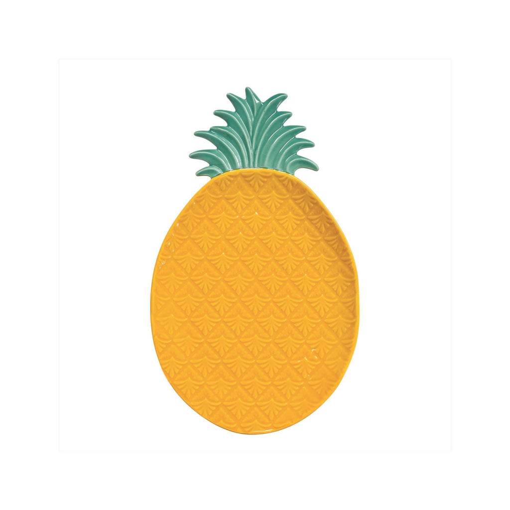 Madagascar - Plat Ananas - Porcelaine - Jaune-Vert