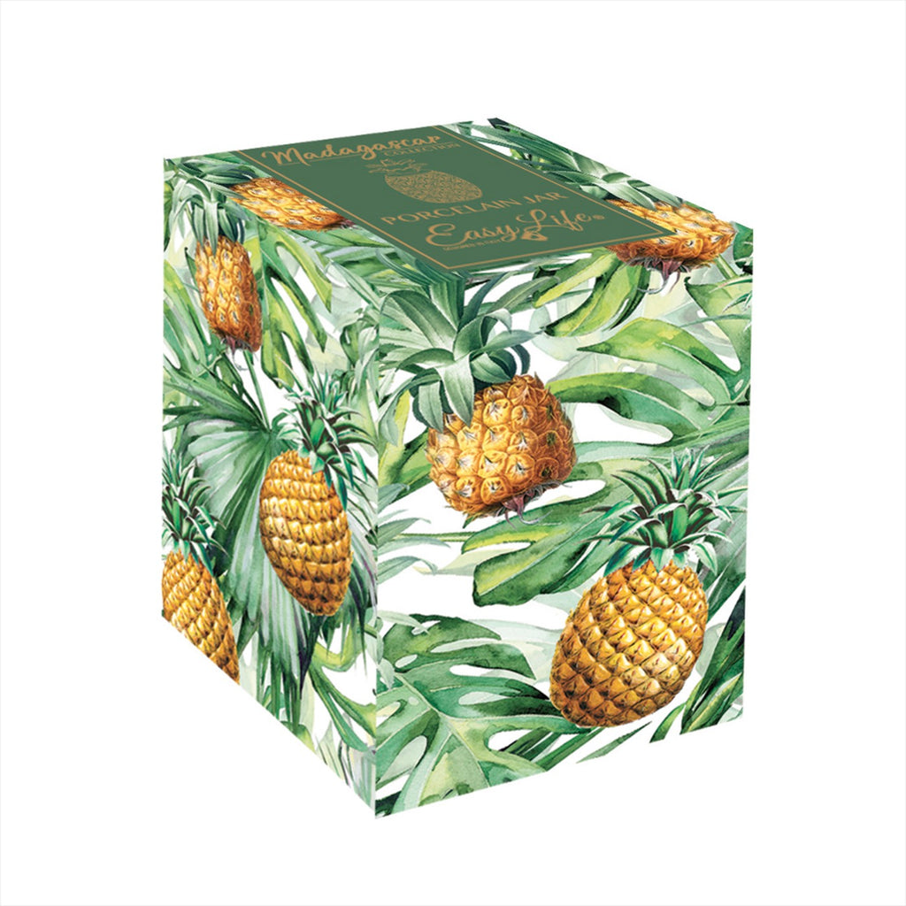 Madagascar - Bocal Ananas - Porcelaine - Jaune-Vert