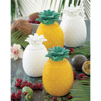 Madagascar - Bocal Ananas - Porcelaine - Jaune-Vert