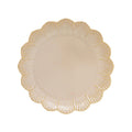 Fleuri - Set De 6 Assiettes Plates - Porcelaine - Beige