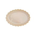 Fleuri - Set De 4 Plats De Service Ovales - Porcelaine - Beige