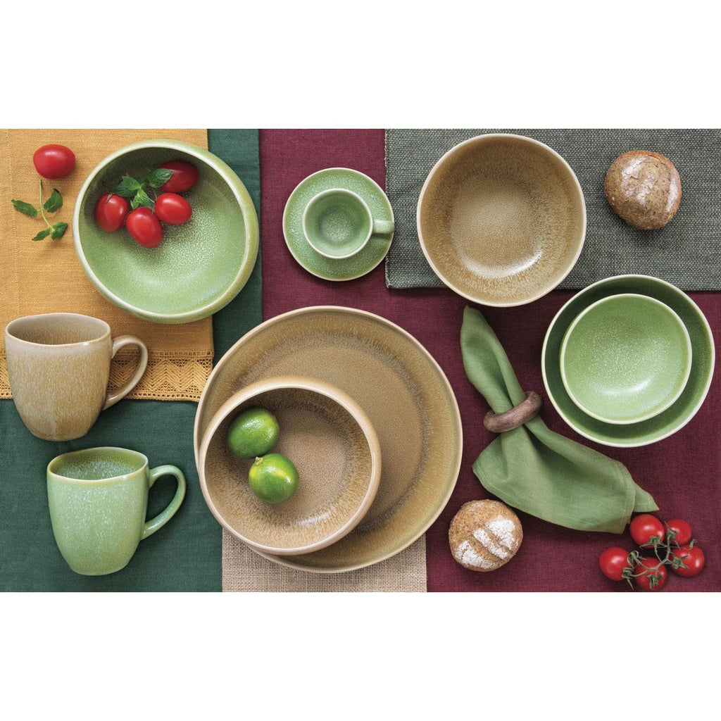 Terra - Set De 6 Assiettes Creuses - Grès - Marron