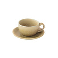 Terra - Set De 6 Tasses À Café Avec Soucoupes - Grès - Marron