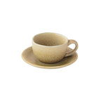 Terra - Set De 6 Tasses À Café Avec Soucoupes - Grès - Marron
