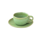 Terra - Set De 6 Tasses À Café Avec Soucoupes - Grès - Vert