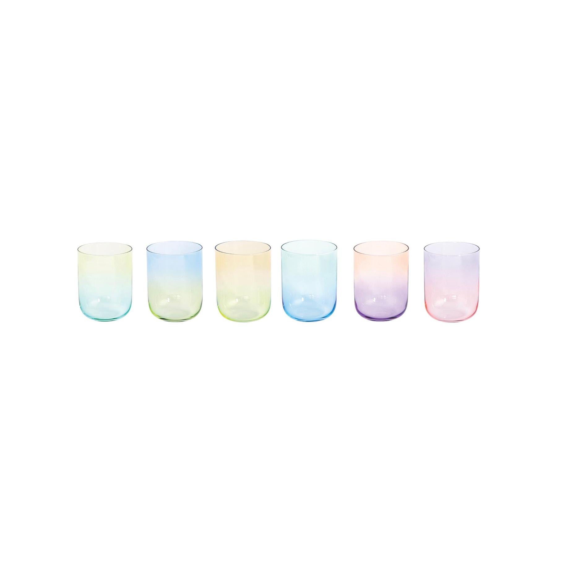 Rainbow - Set De 6 Verres À Eau - Verre - Multicolore