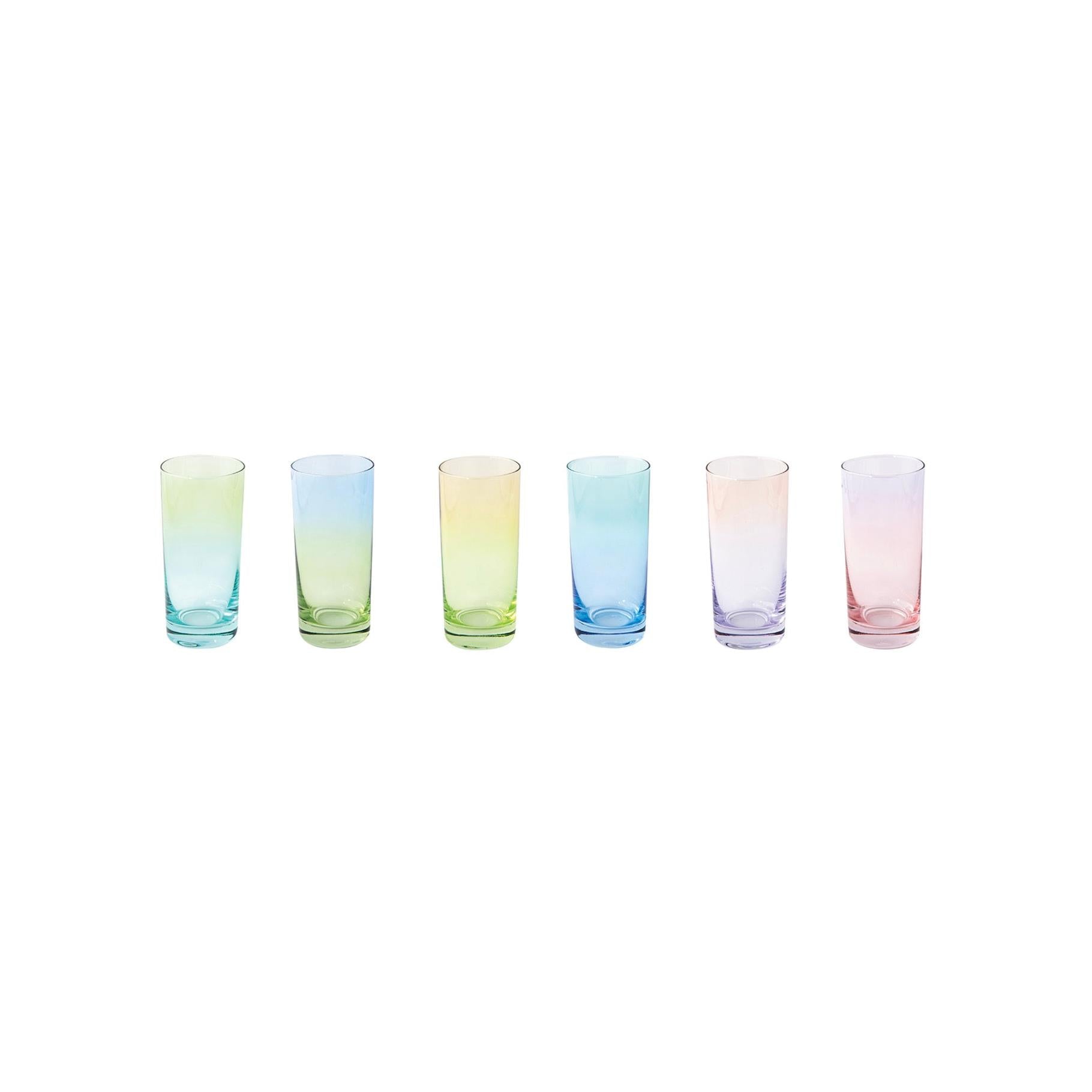 Rainbow - Set De 6 Verres À Boisson - Verre - Multicolore