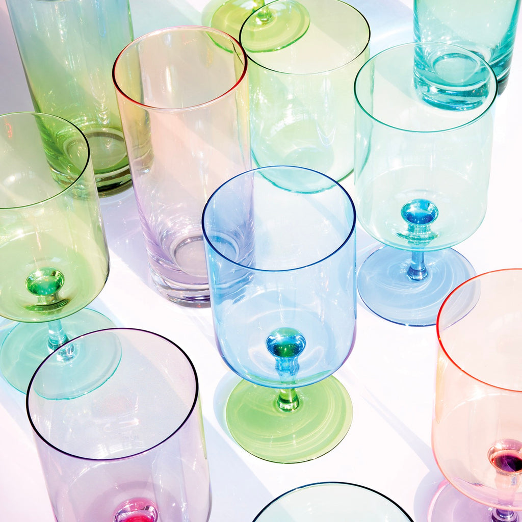 Rainbow - Set De 2 Vasos De Agua - Vidrio - Azul