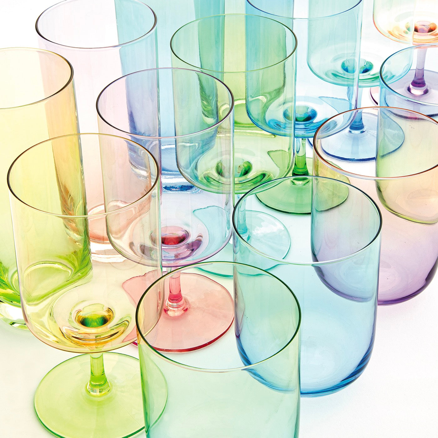 Rainbow - Set De 2 Vasos De Agua - Vidrio - Azul