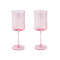 Rainbow - Set De 2 Verres À Vin - Verre - Rose