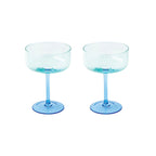Rainbow - Set of 2 Champagne Flutes - Glass - Blue/Light Blue