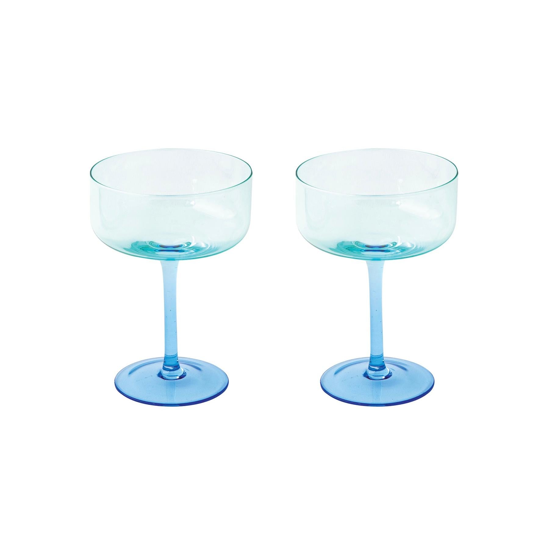 Rainbow - Set of 2 Champagne Flutes - Glass - Blue/Light Blue