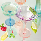 Rainbow - Set of 2 Champagne Flutes - Glass - Blue/Light Blue