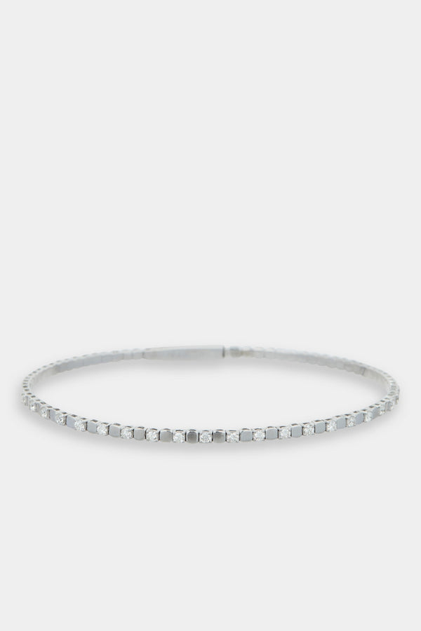 Bracelet Jonc Flexible"Catherine" D0,50/21 - Or Blanc 375/1000