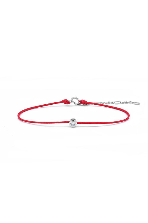 Bracelet Corde "Mon Délicat" Rouge D0,05/1