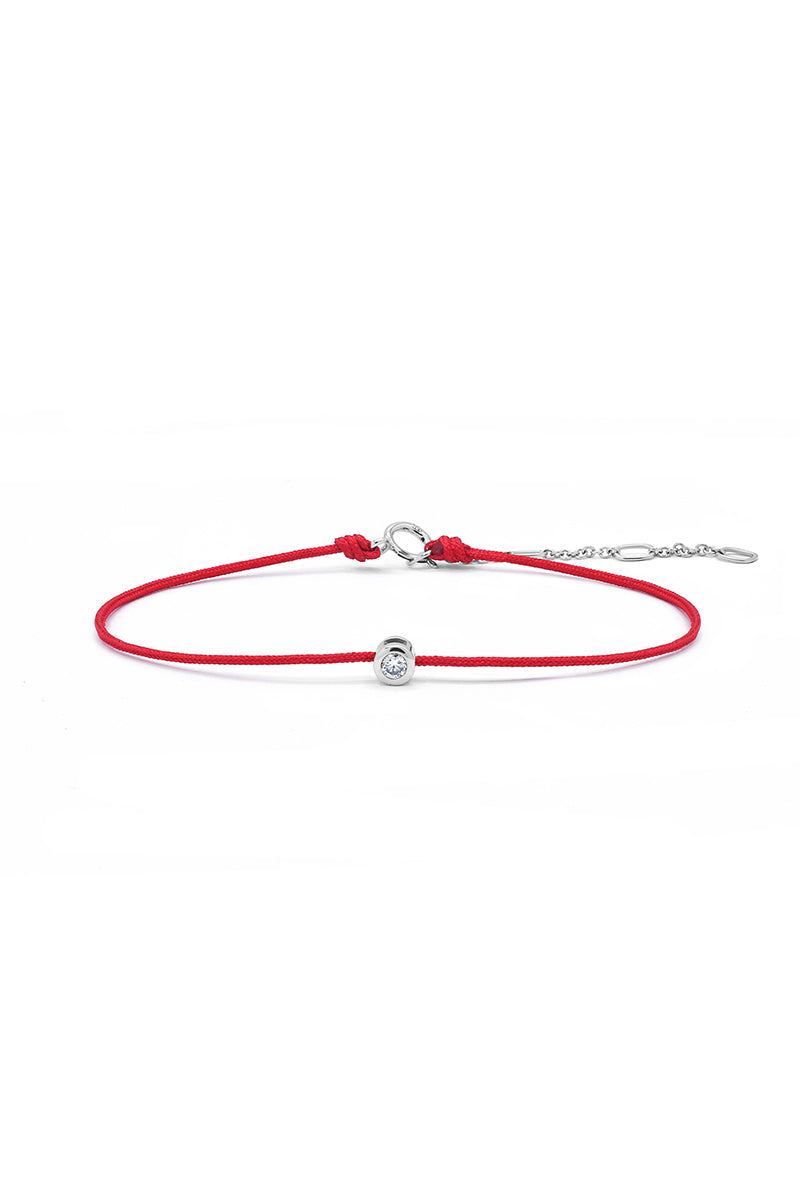 Bracelet Corde "Mon Délicat" Rouge D0,05/1
