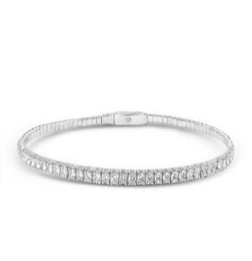 Bracelet Jonc Flex "Alessia" D1/41 - Or Blanc 375/1000
