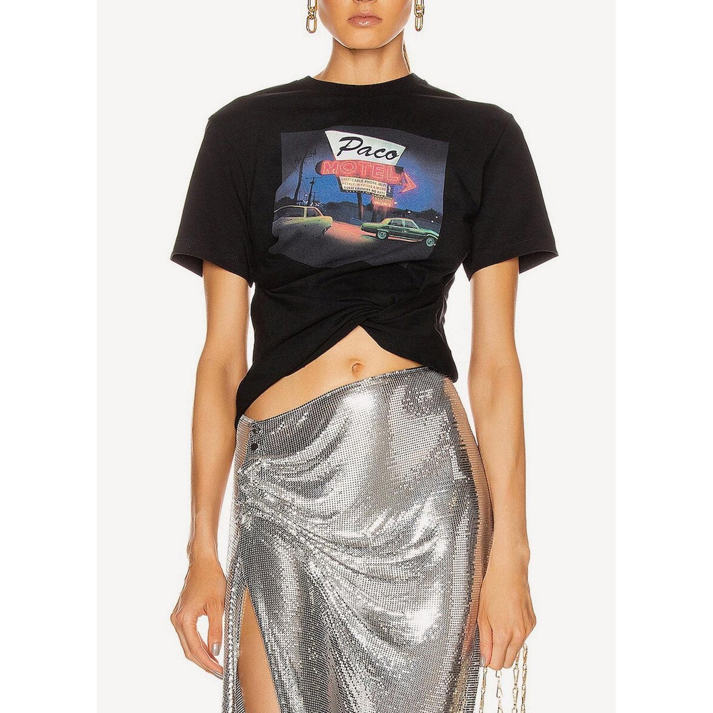 Camiseta de Punto - Negro - Mujer