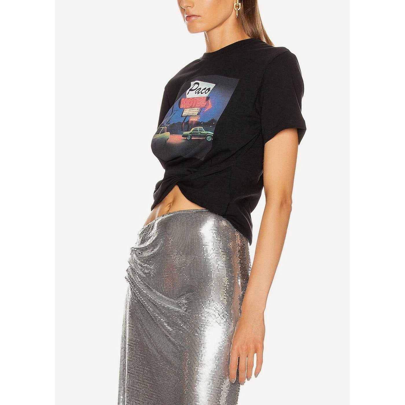 Camiseta de Punto - Negro - Mujer