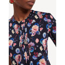 Knitted Top - Mini Neon Navy Flowers