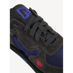 Baskets En Cuir - Bleu Marine Gris