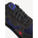 Leather Sneakers - Navy Blue Gray