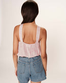 Top fluido con cuello torcido Raíz Rosa