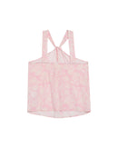 Top fluido con cuello torcido Raíz Rosa