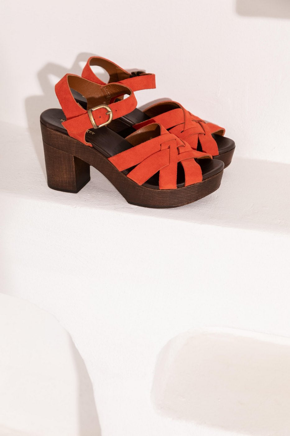 Rafaelle Sandals - Suede Leather - Mandarin