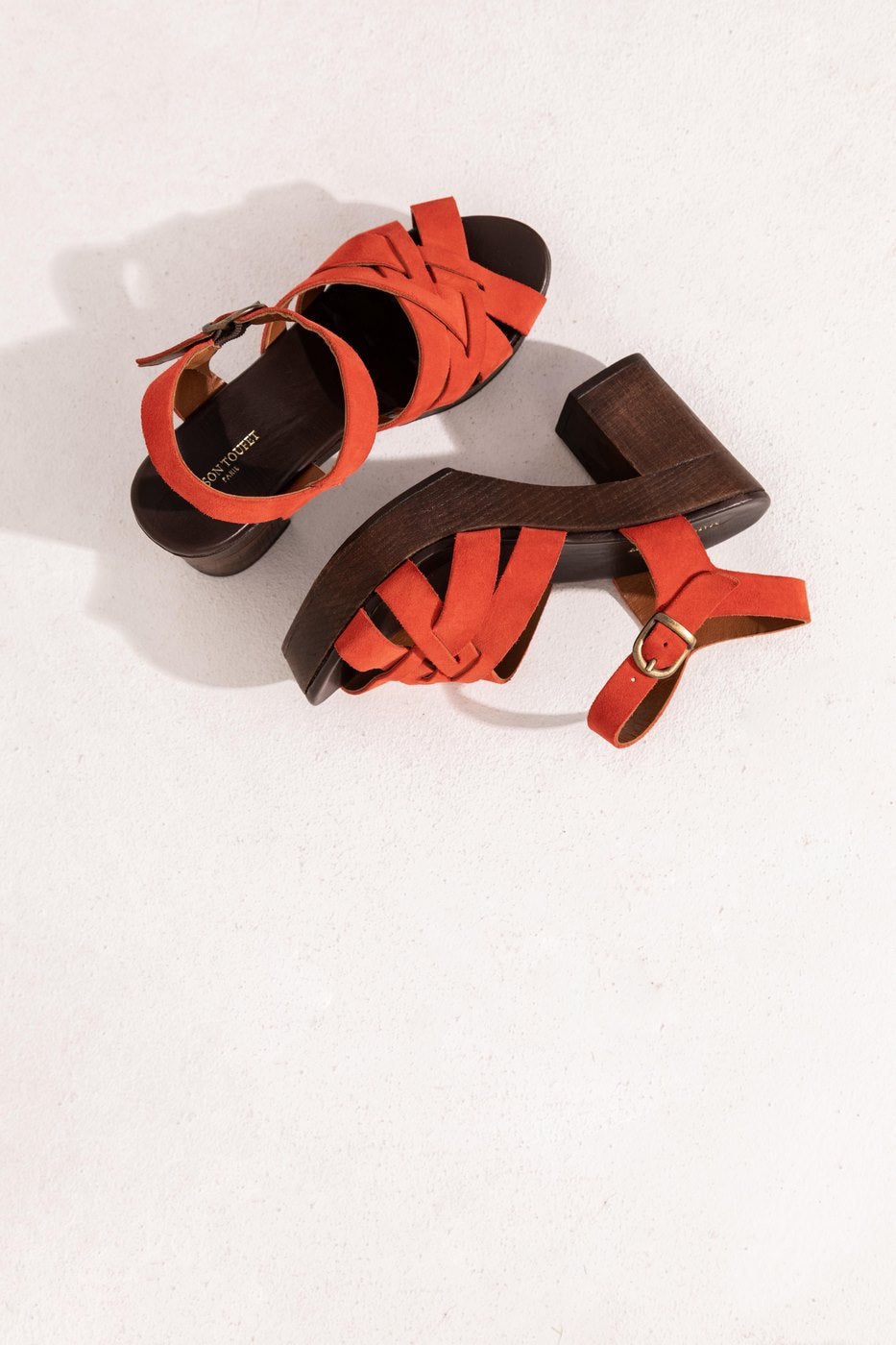 Rafaelle Sandals - Suede Leather - Mandarin