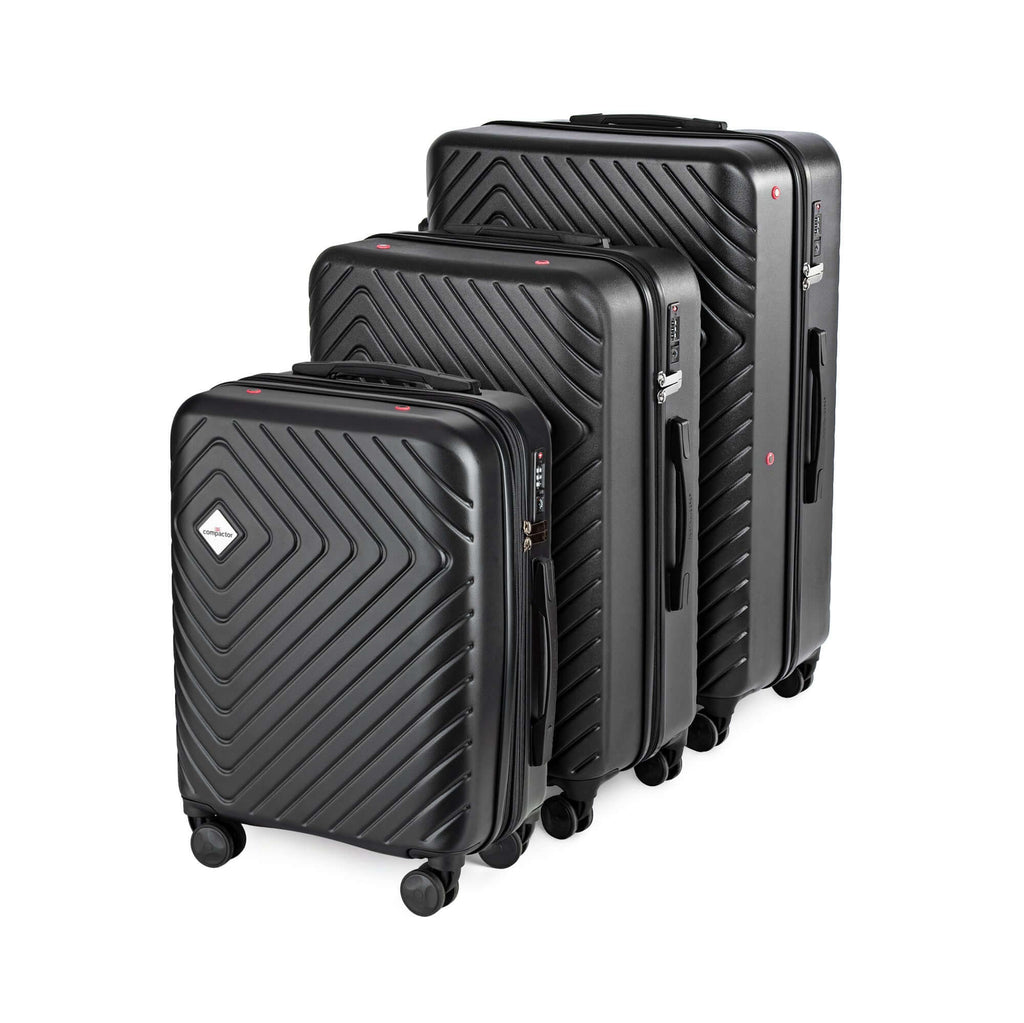 Set van 3 Ruimtebesparende Koffers - Handbagage + Maat L + Maat XL