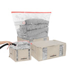 Lot 3 Housses Rangement Sous Vide - Tailles M + XXL - Beige
