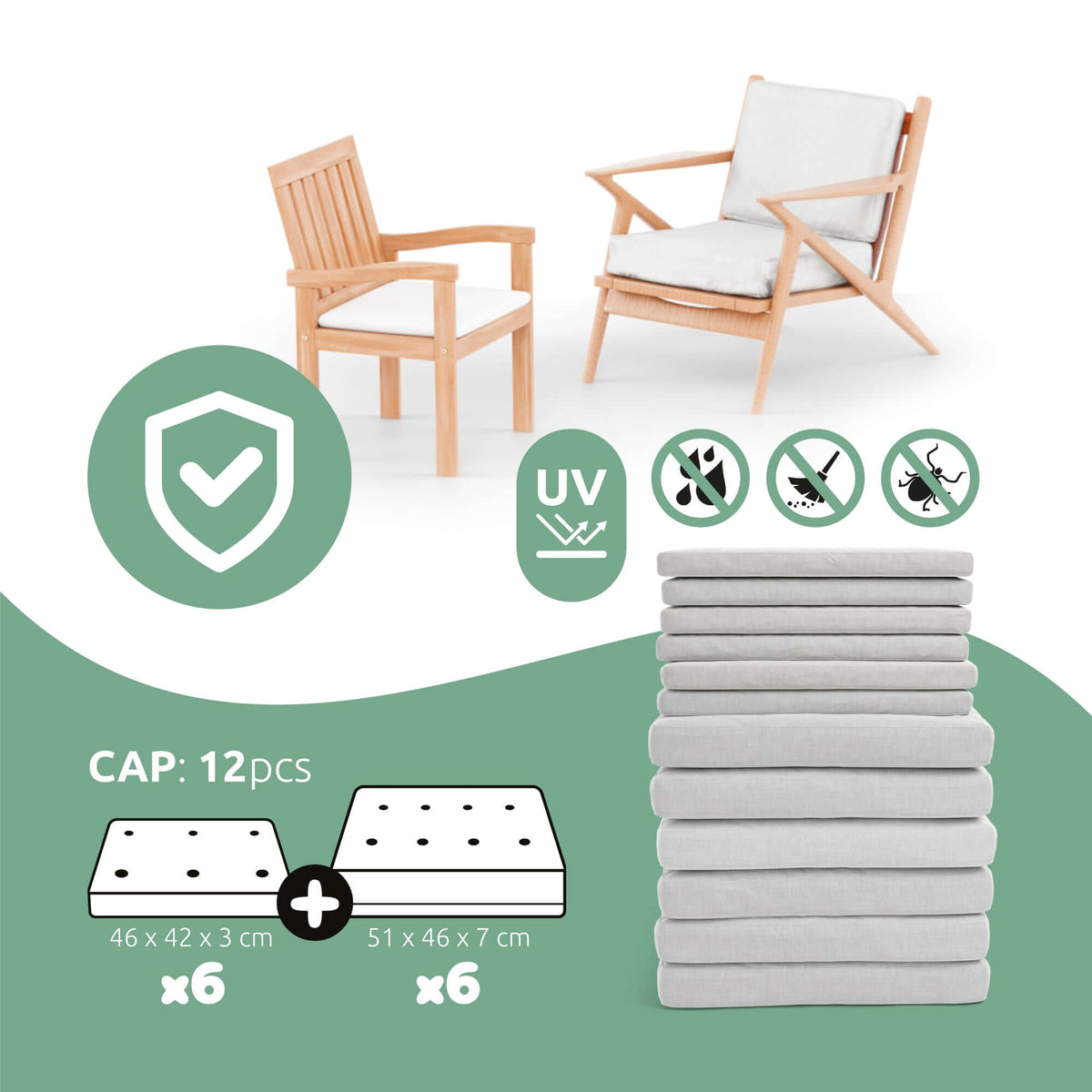 2er-Set Vakuumhüllen Garden - Größe XL