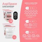 Zestaw 5 worków próżniowych Aspispace – Rozmiary M+L