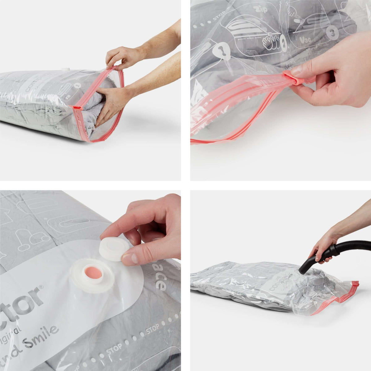 Lot 3 Sacs Rangement Sous Vide Aspispace - 2 Tailles