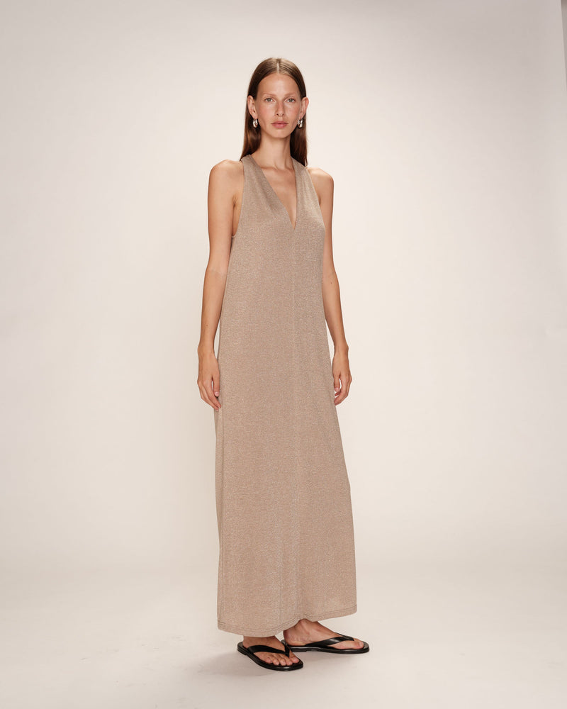Vestido midi Rani - Gris pardo